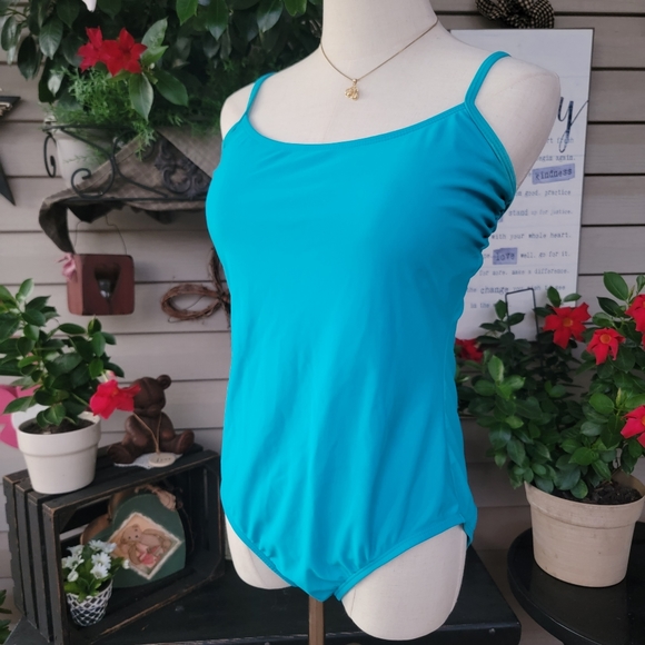CATALINA ♡ NWOT Gorgeous 1pc Aqua Blue Padded Bralette Swimsuit XL (16-18) - Picture 8 of 11